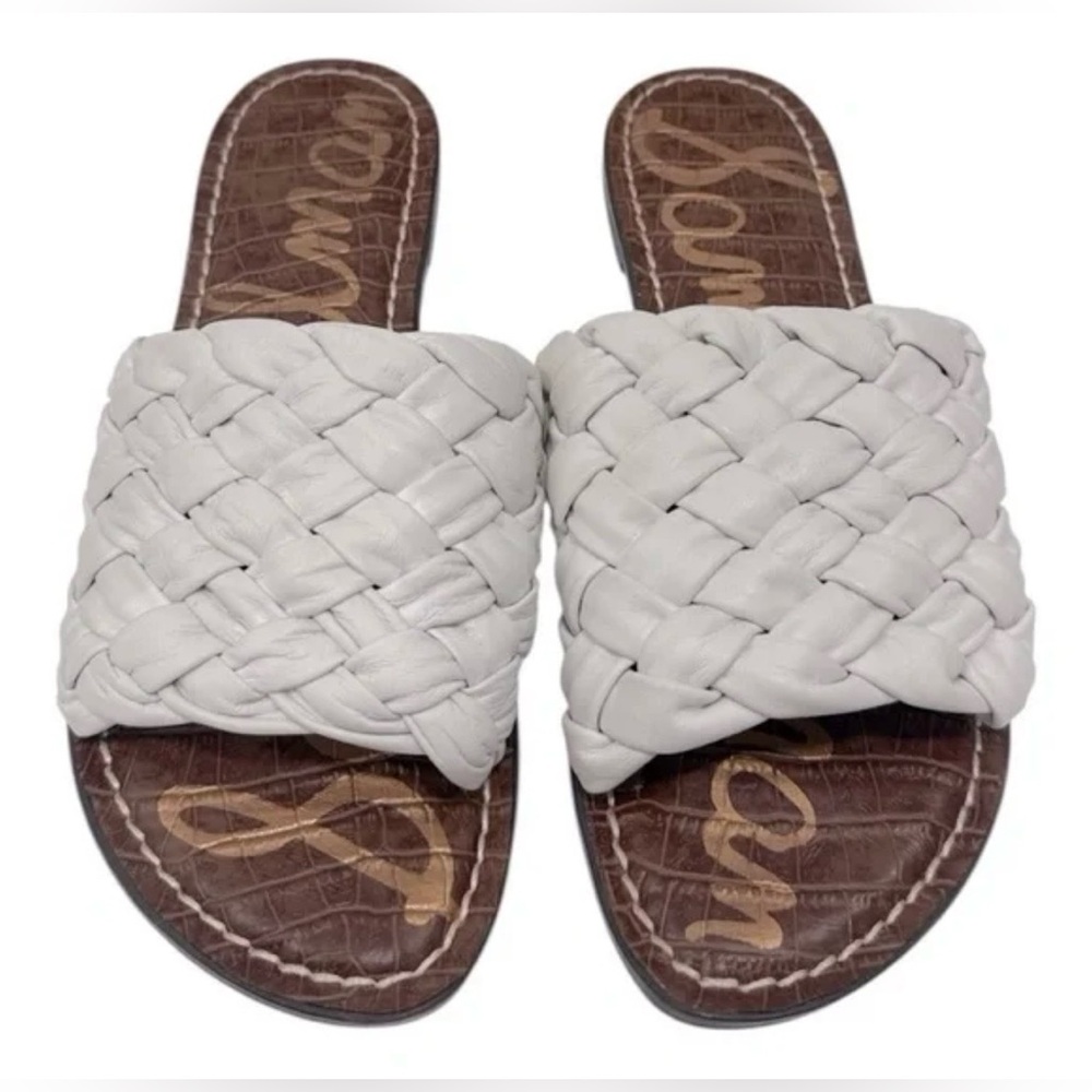 Sam Edelman  casual braiding cream Woven Slide Sandals size 7.4 - Picture 2 of 16